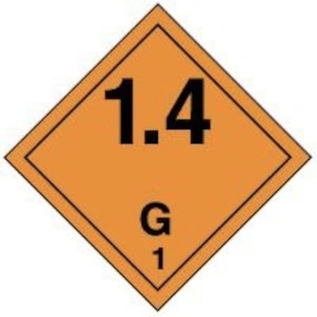 Accuform TDG PLACARD CLASS 1 273MM x 273MM TCP147CT100 TCP147CT100